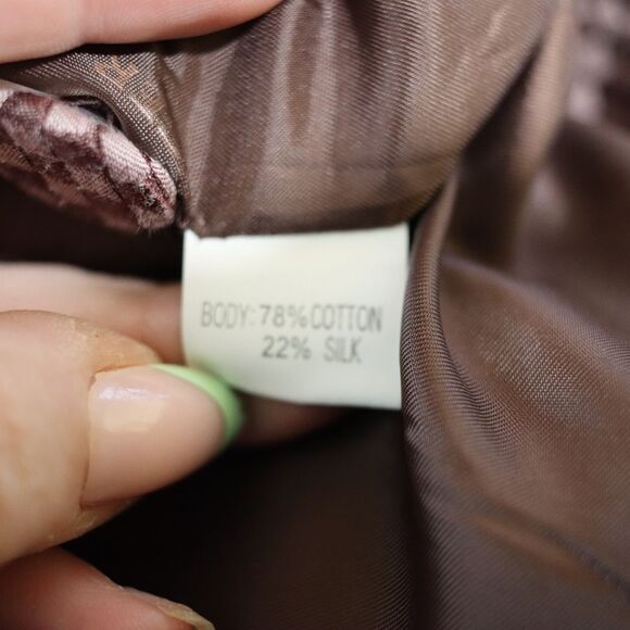 Kay Unger Brown Checkered Skirt Suit & Blazer Jacket Set 12 Vintage Chic - Picture 14 of 15